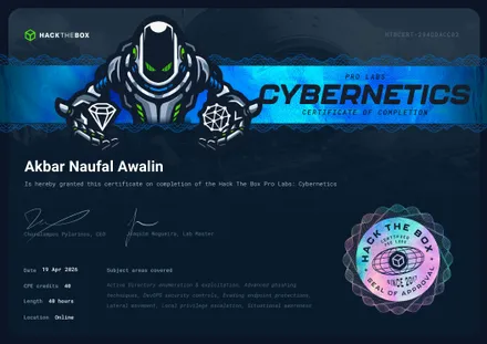 Cybernetics completion certificate